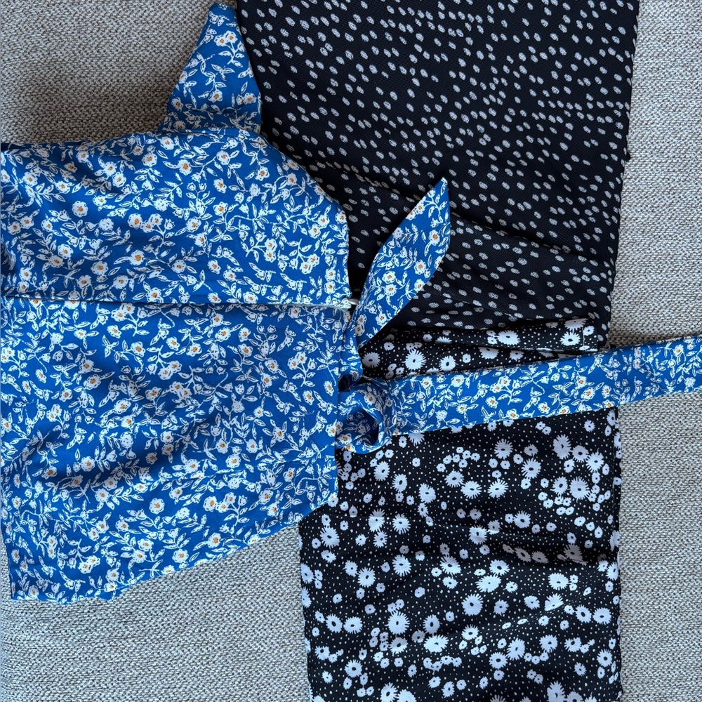 3 skirts Floral Blue and Black skirts